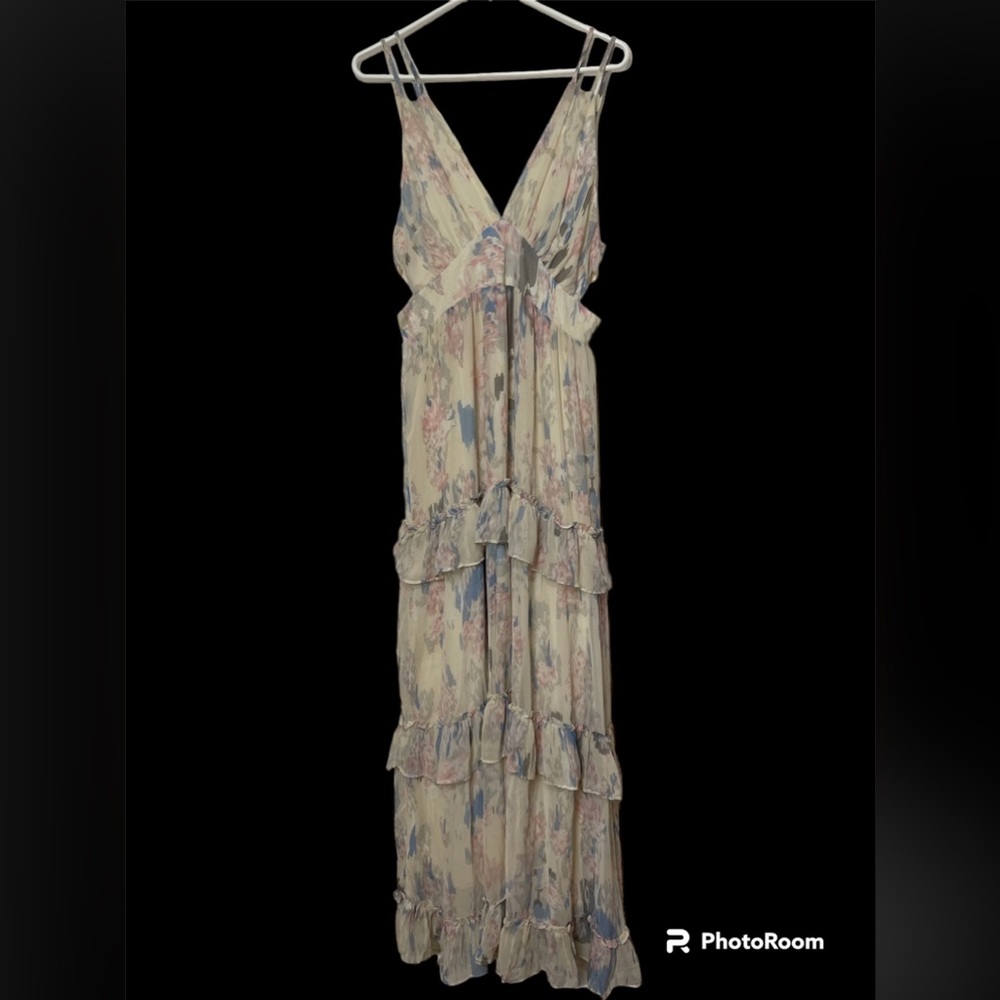 Fore Collection Daydreaming Floral Ruffle Maxi Dress Large - Picture 2 of 16